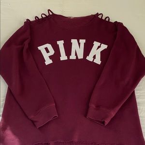 PINK cold shoulder sweatshirt